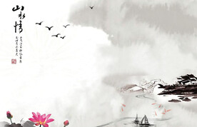   手绘古风插画背景图片 