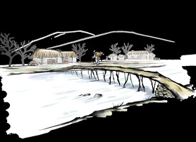  手绘古风插画背景图片 