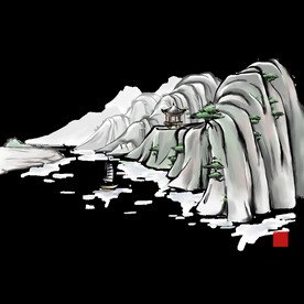  手绘古风插画背景图片 