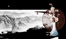   手绘古风插画背景图片 