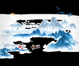  手绘古风插画背景图片 