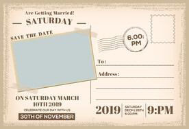 复古明信片背面