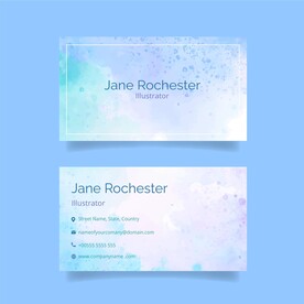 抽象水彩名片