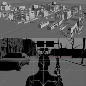 C4D模型废墟构图场景
