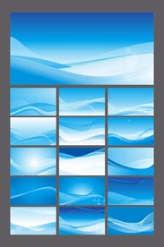 蓝色背景科技元素展板