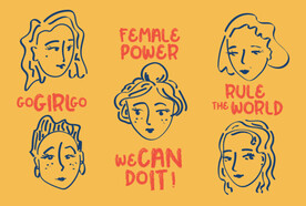 潮流嘻哈女孩女友T恤印花