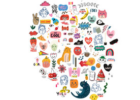 潮流嘻哈对话框T恤印花