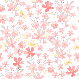 数码印花小碎花树枝花卉
