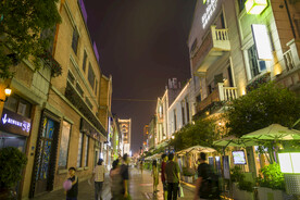 城市步行街夜景