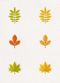 扁平化秋季树叶