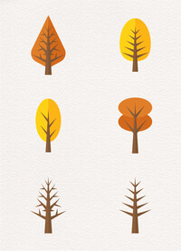 扁平化秋季树木