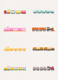 扁平化彩色小火车