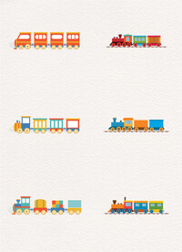 扁平化彩色小火车