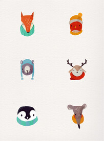 扁平化冬季动物