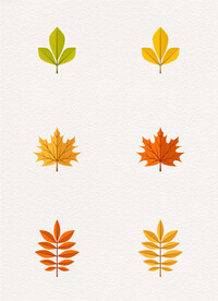 扁平化秋季树叶