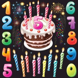 创意生日数字加生日蛋糕