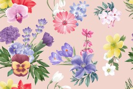 数码印花水彩花