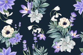 数码印花花卉水彩花