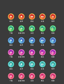 圆形炫彩可爱按钮