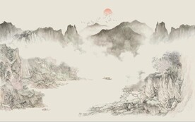 中式水墨山水国画电视背景墙