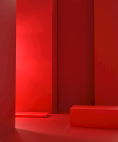 红色C4D场景图