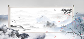 古风卷轴背景图片