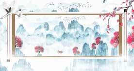 古风卷轴背景图片 