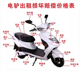 电动车出租损坏赔偿价格表