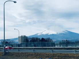 富士山 路灯 雪山