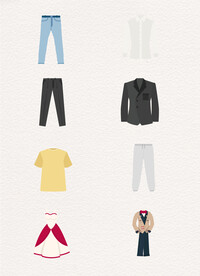 扁平化卡通衣服