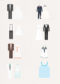 扁平化卡通婚纱