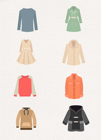 扁平化卡通衣服