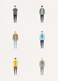 扁平化卡通男衣服