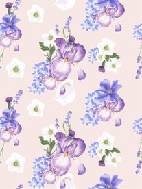 数码印花玫瑰花绣球花抽象花卉