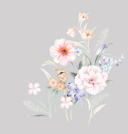 数码印花玫瑰花绣球花抽象花卉