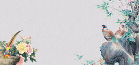   手绘古风插画背景图片