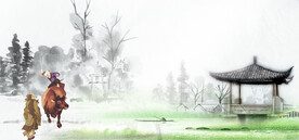   手绘古风插画背景图片