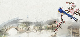  手绘古风插画背景图片