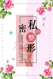 简约时尚私密整形宣传海报