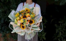 小清新向日葵花束