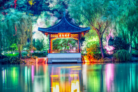长堤春柳霓虹夜景