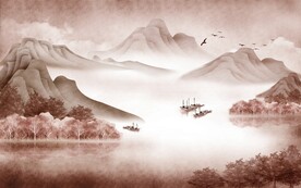 中式意境山水水墨国画