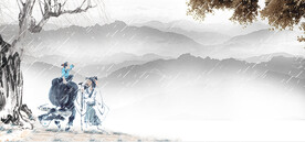 手绘古风插画背景图片 