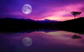 月亮和晚霞