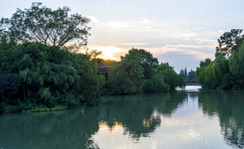 扬州瘦西湖夕阳美景
