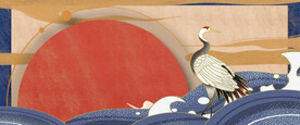 手绘国潮风展板背景