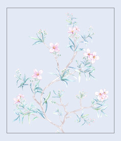 数码印花水彩花抽象花卉水彩花