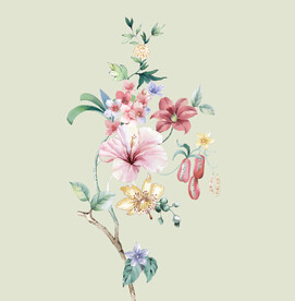 数码印花水彩花抽象花卉水彩花