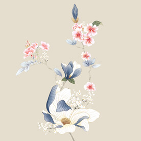 数码印花水彩花抽象花卉水彩花