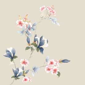 数码印花水彩花抽象花卉水彩花